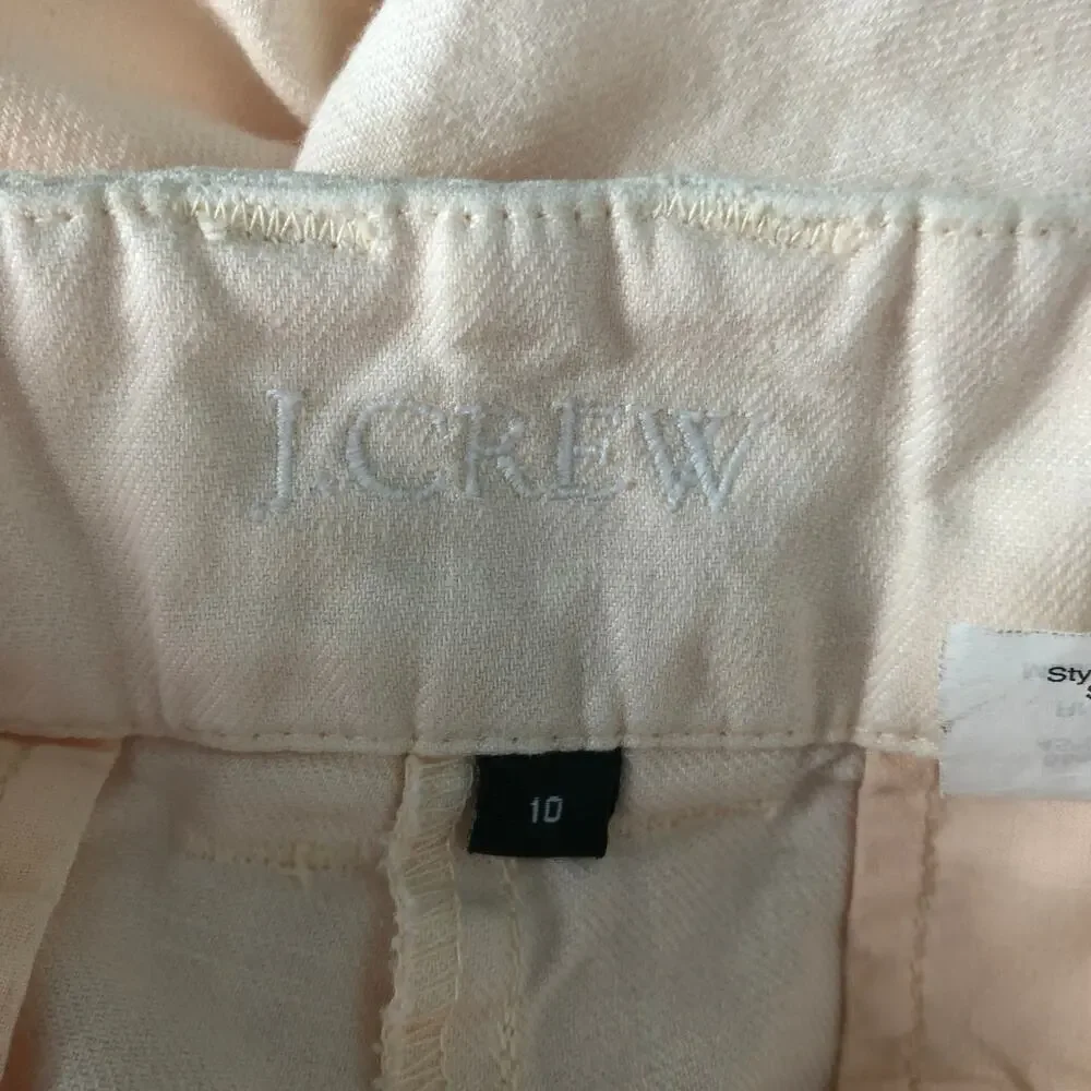 NWOT J. Crew Linen Cotton Blend Mid-Rise Shorts Size 10